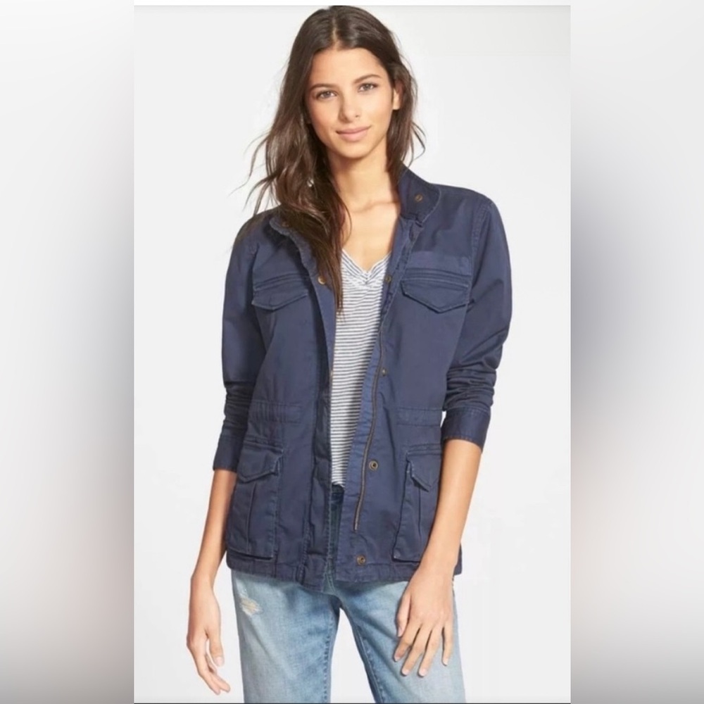 Hinge Small Women's Navy Utility Jacket w Cargo Pockets